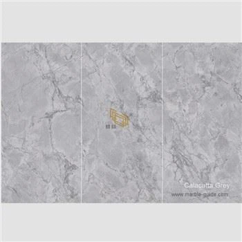 М'який і блискучий полірований спечений камінь Calacatta Grey для кухонної стільниці