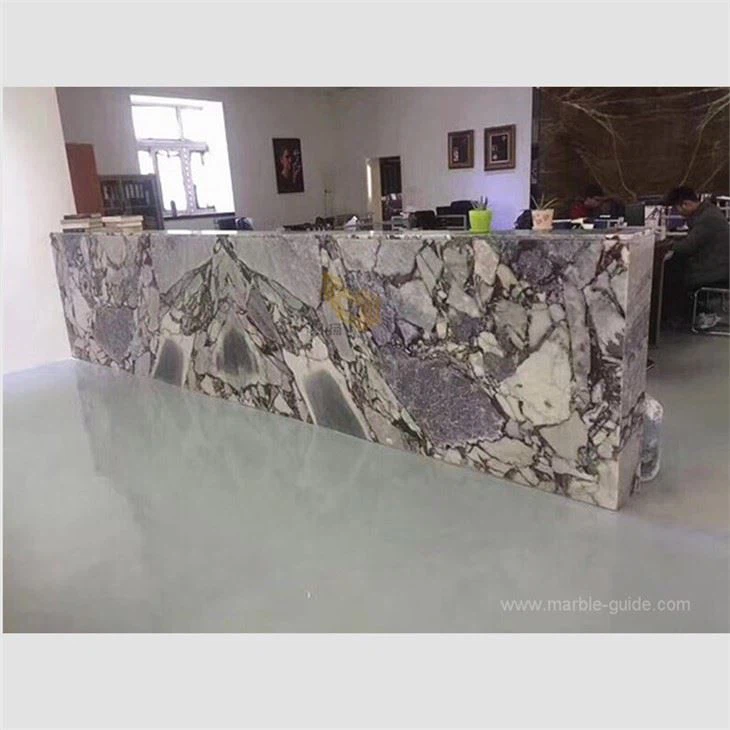 White Titanic Storm Marble Waterfall Countertop